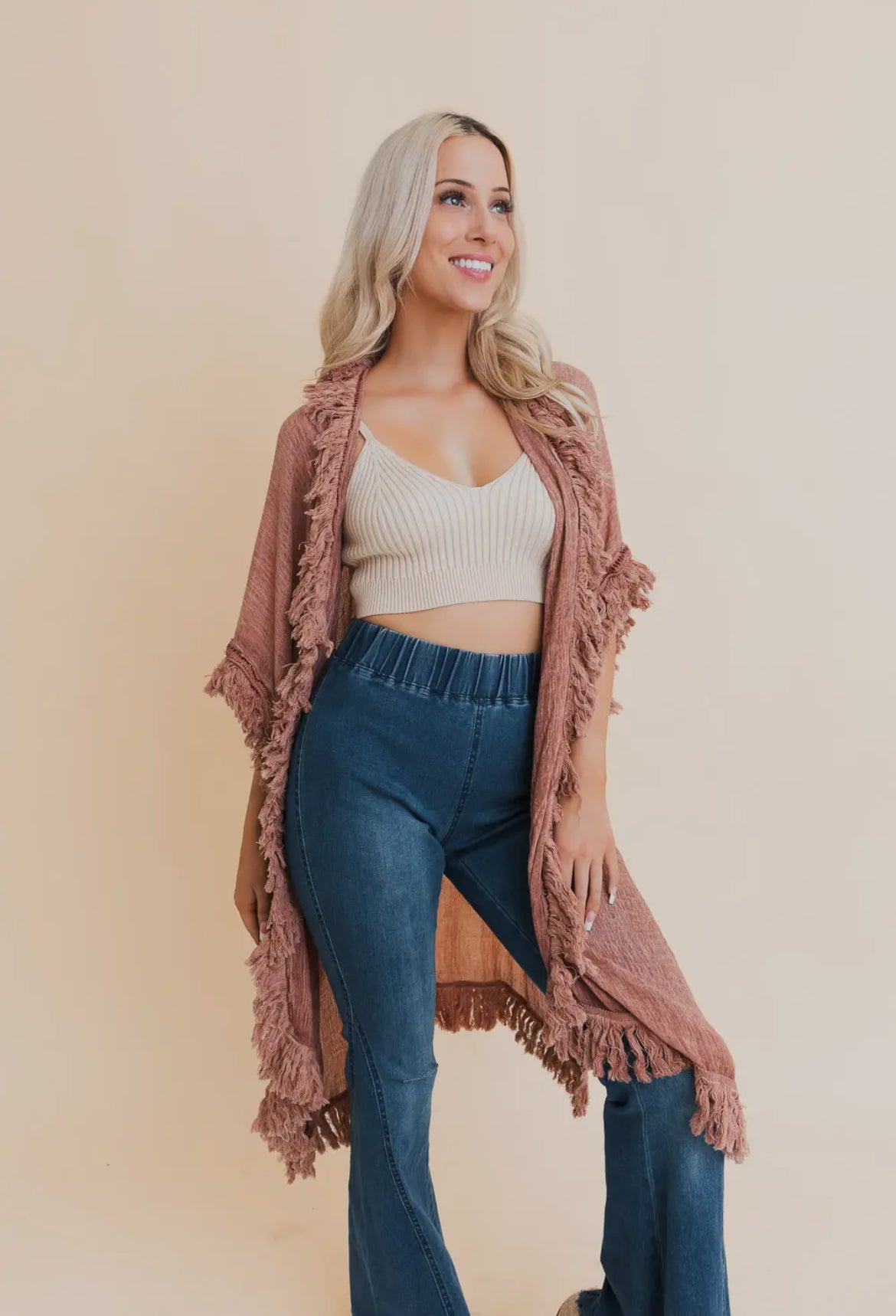 Fringe Ruffle Kimono