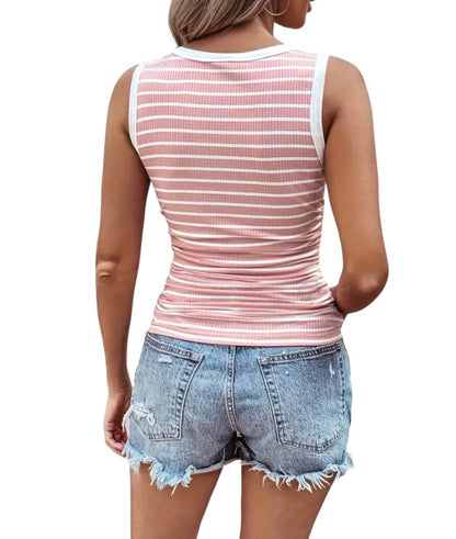 Perky Pink Stripe Tank