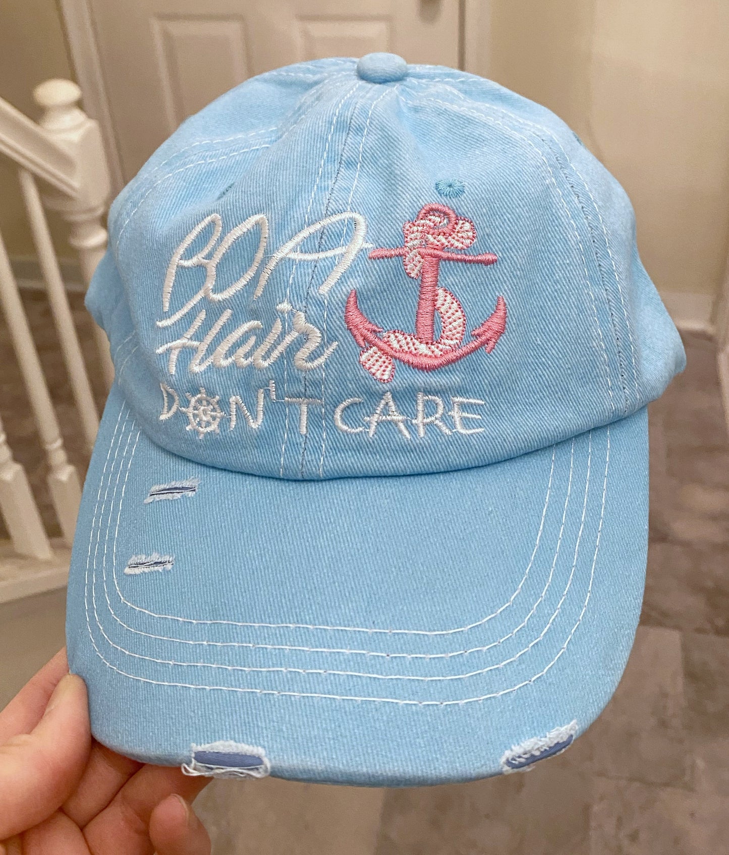 Boat Hair Dont Care hat: blue