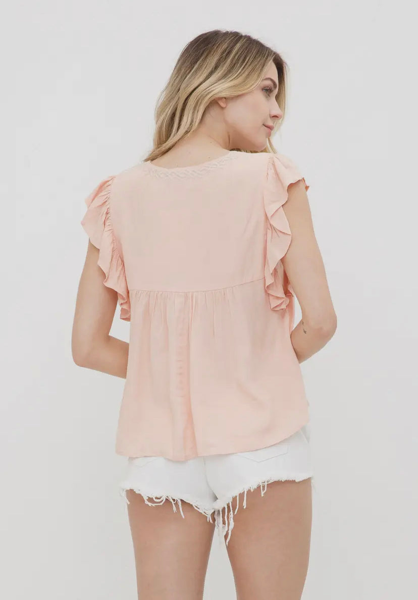 Just Peachy Embroidered Top