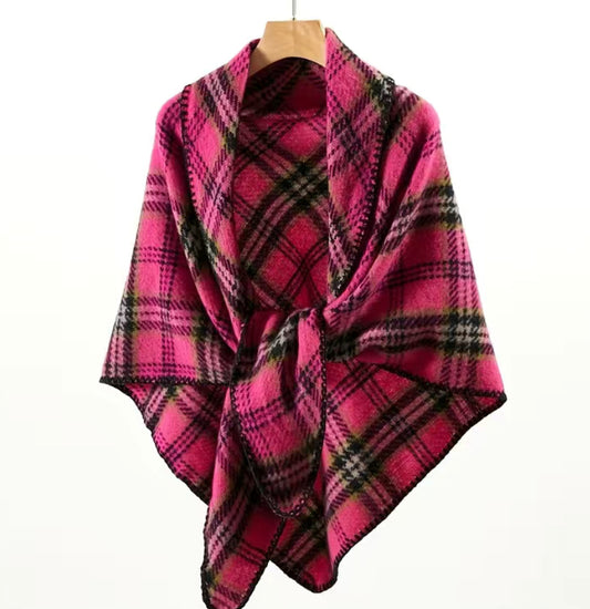 Pink Southern Gingham Cover Up Shawl