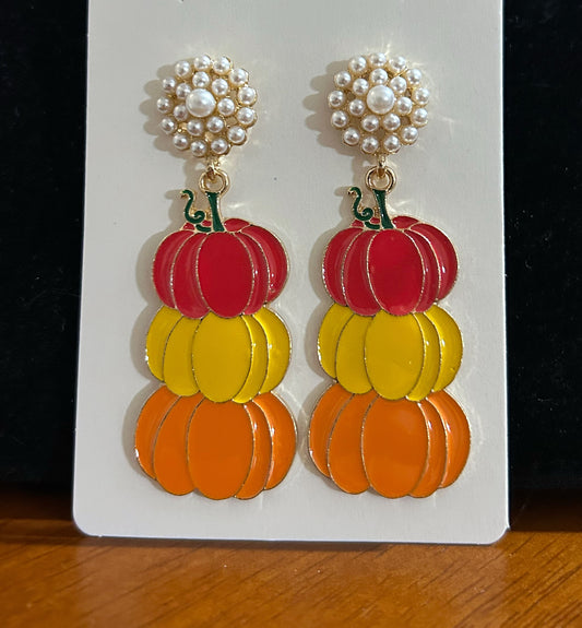 Triple Pumpkin Earrings