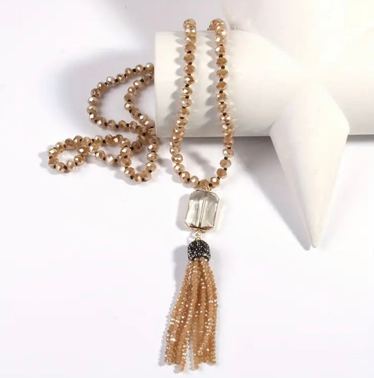 Boho Tassel Necklace: Gold