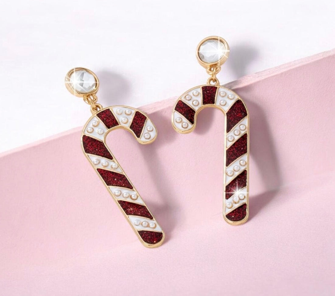 Candy cane earrings