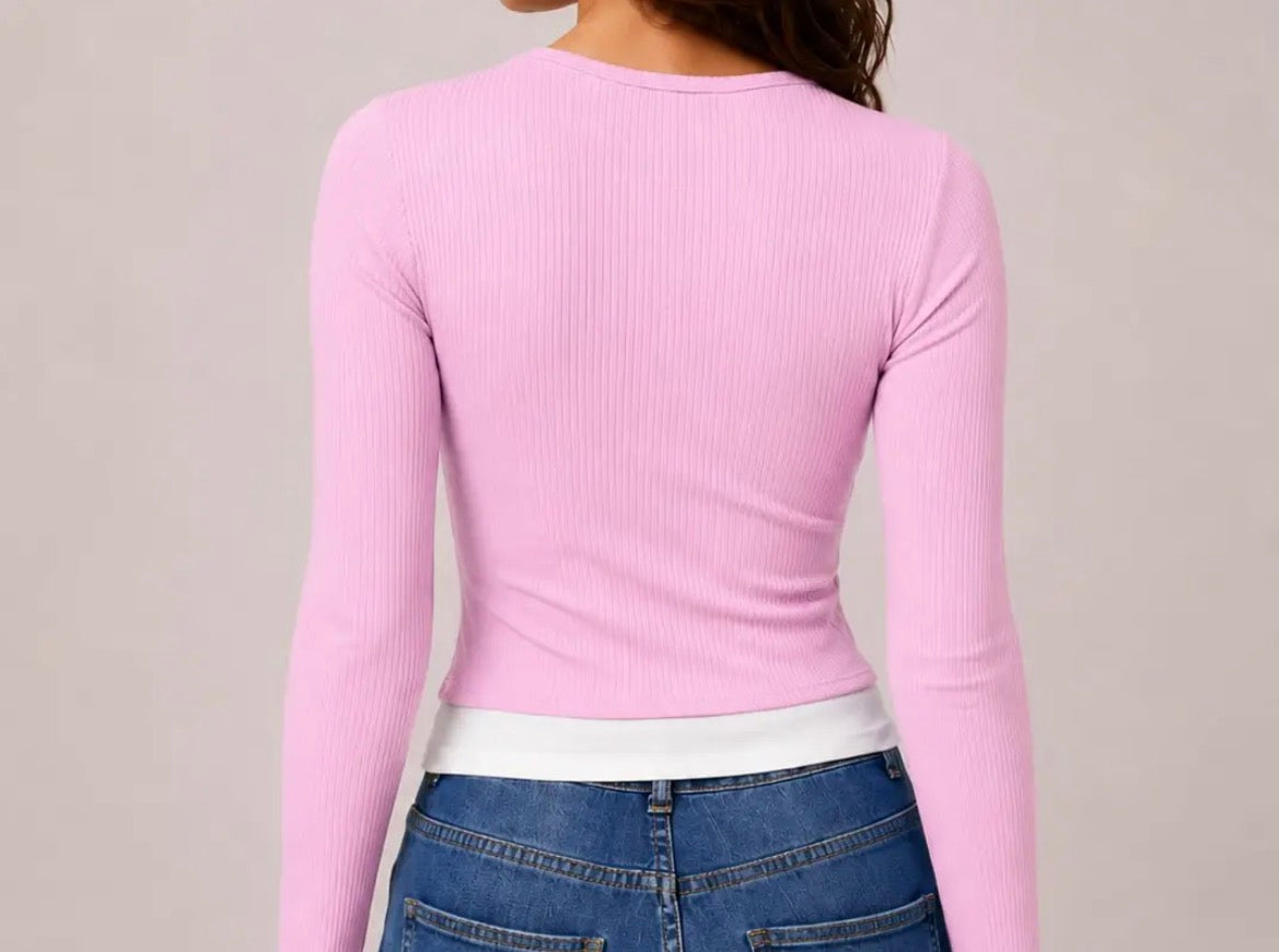 Bow detail Layered long sleeve