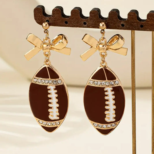 Bow Football earrings