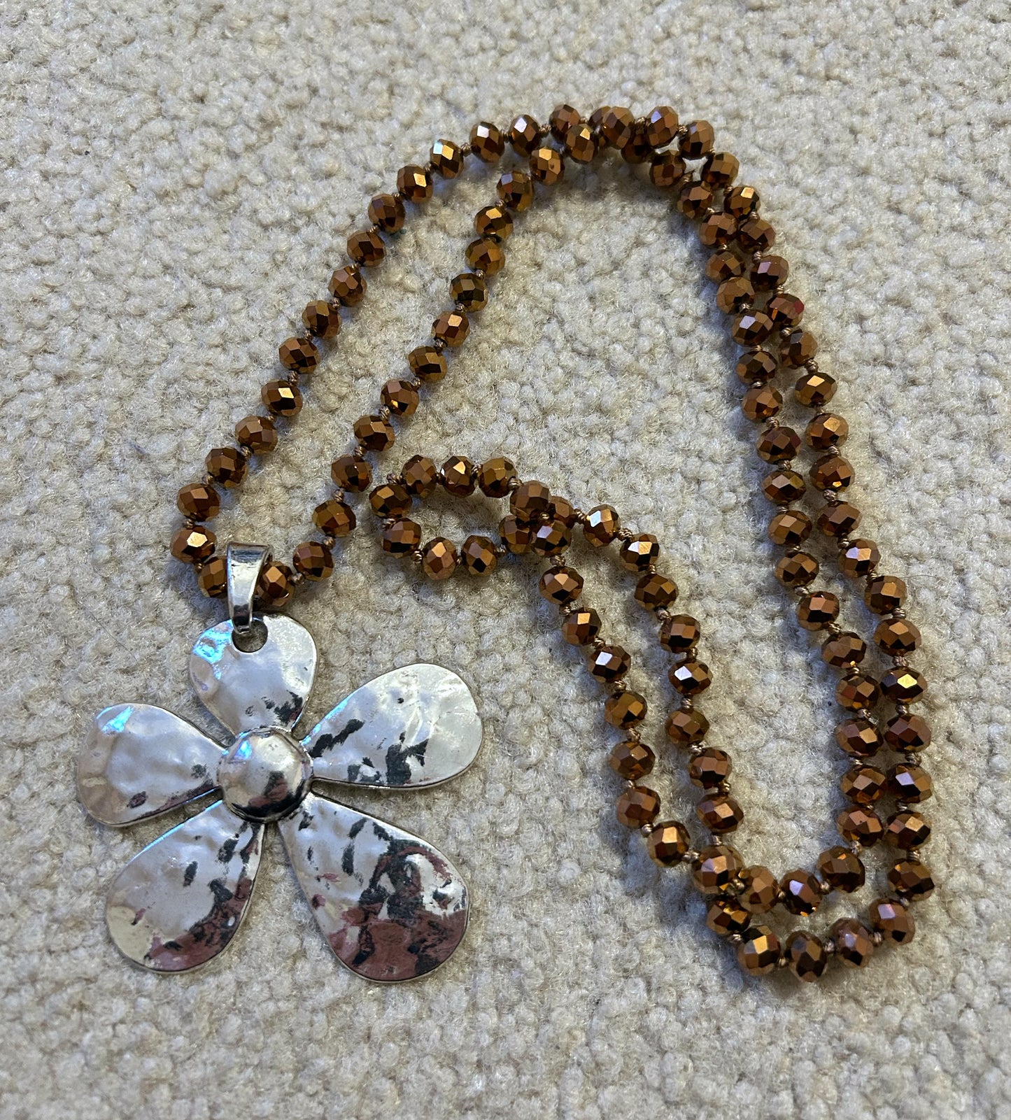 Boho Metal Flower Necklace