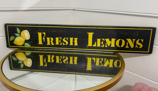 Fresh lemons sign