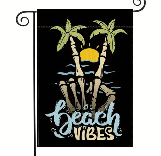 Beach vibes garden flag
