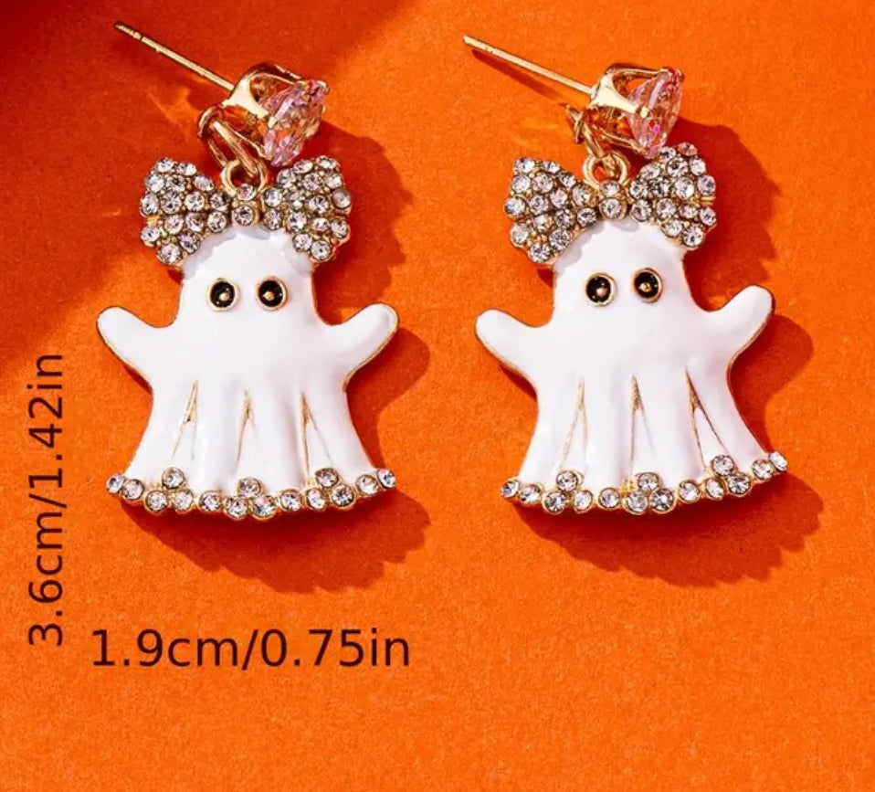 Rhinestone Ghost Earrings