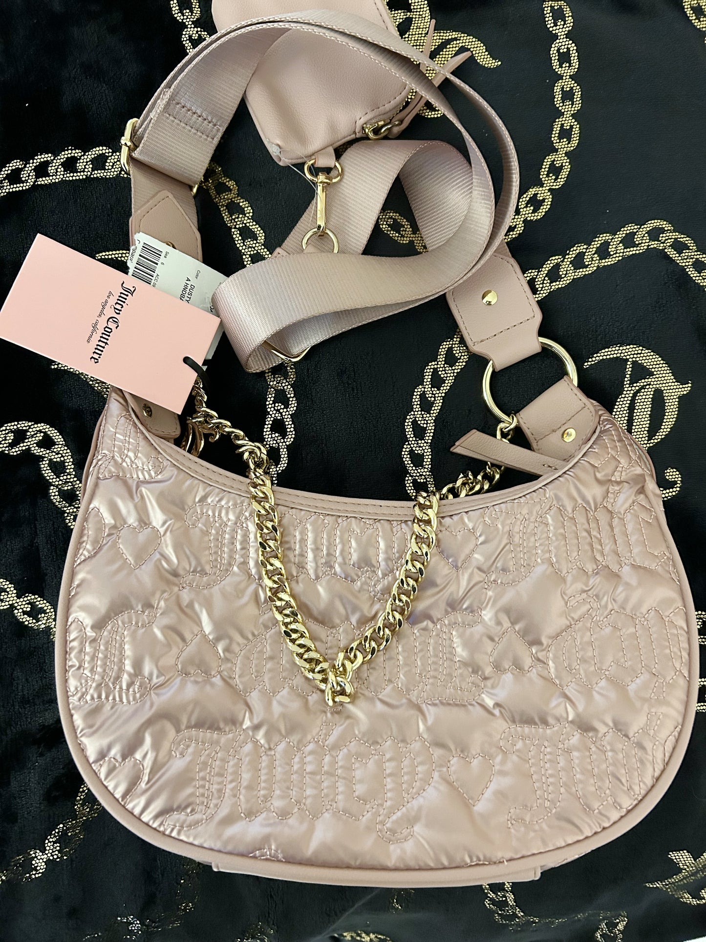 Juicy Couture Metallic pink bag with chain NWT