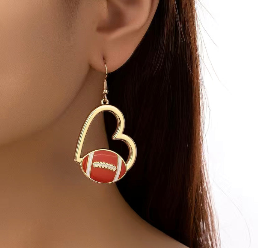Football Heart earrings