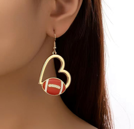 Football Heart earrings