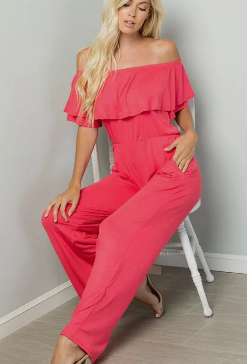 Eye Catching Coral Jumpsuit