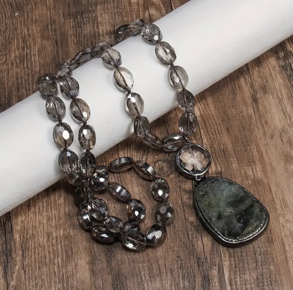 Boho Stone Pendant Necklace