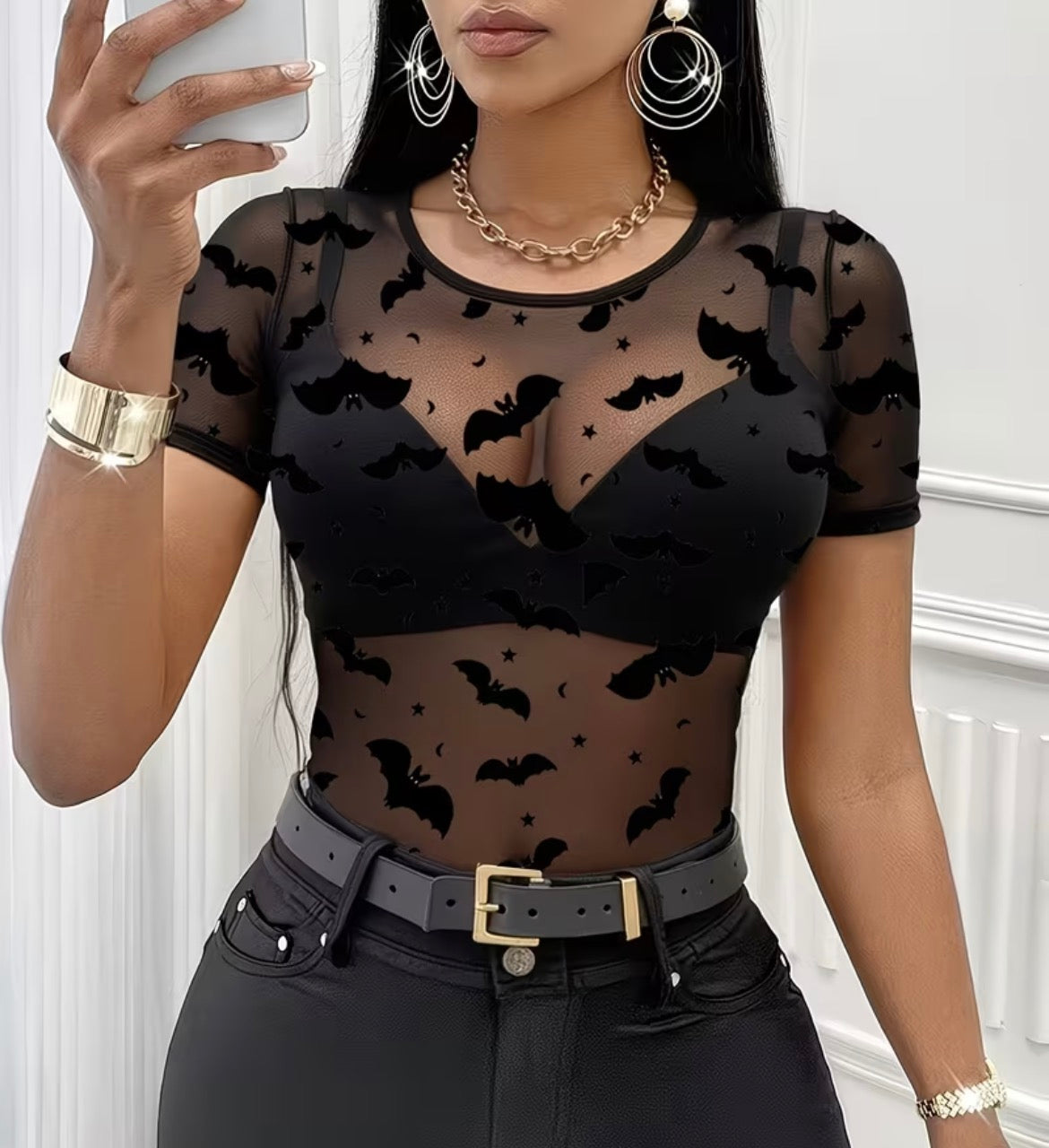 Bat Mesh Top