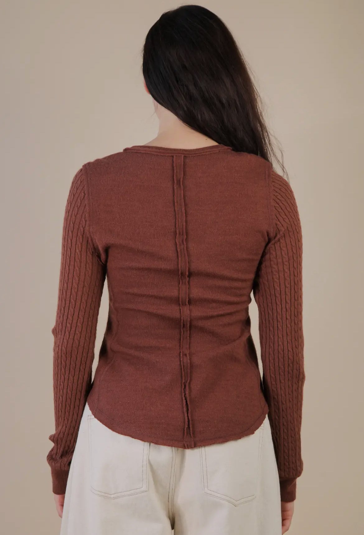 Cocoa Cable Knit Long Sleeve
