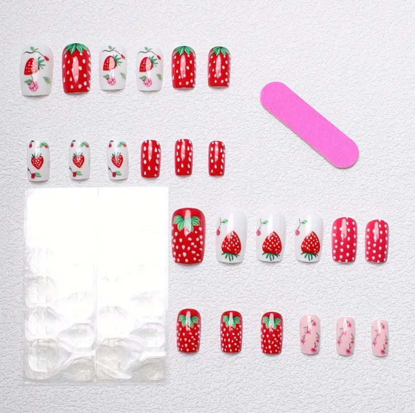 Berry Cute Strawberry Nails