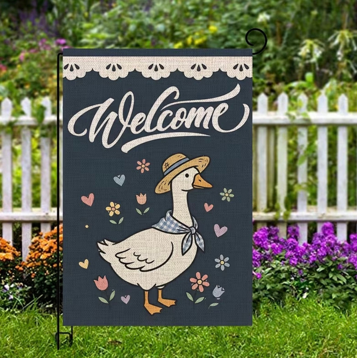 Goose Welcome Garden Flag