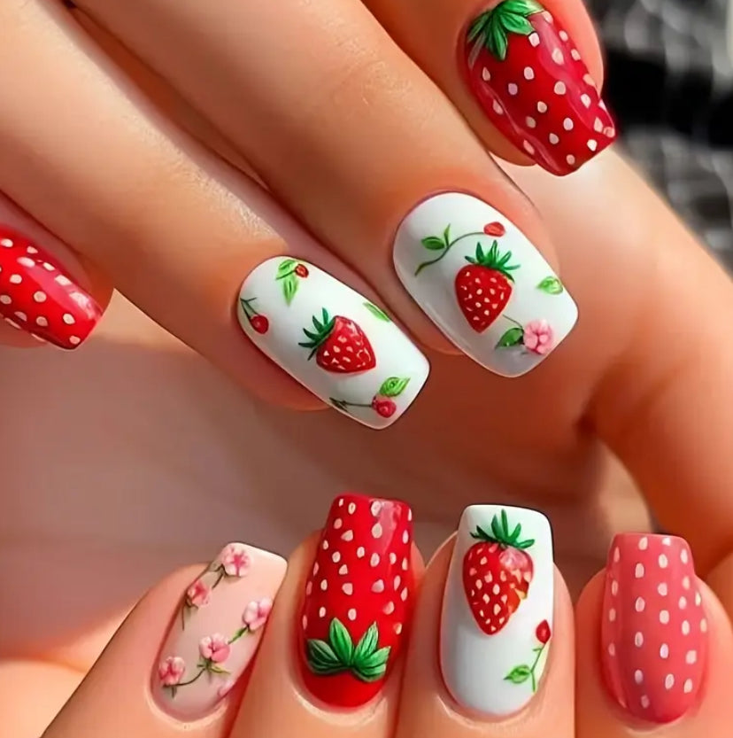 Berry Cute Strawberry Nails