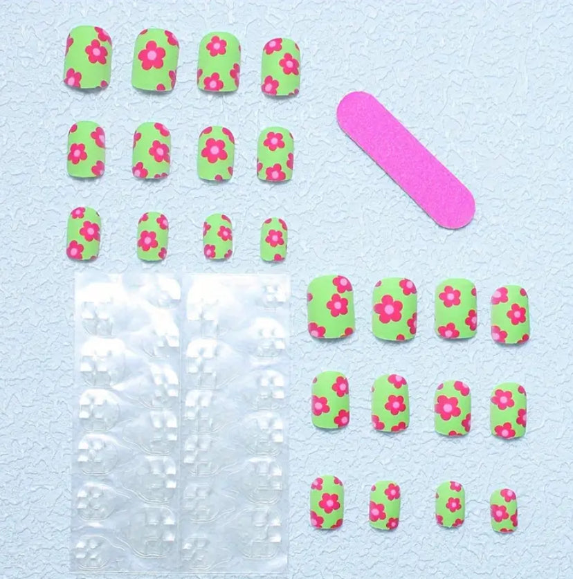 Bright Flower Nails