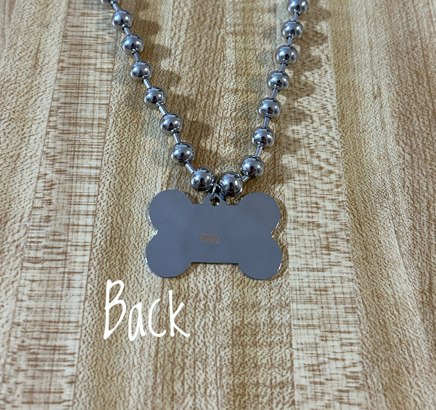 Dark Blue Glitter Dog Bone necklace