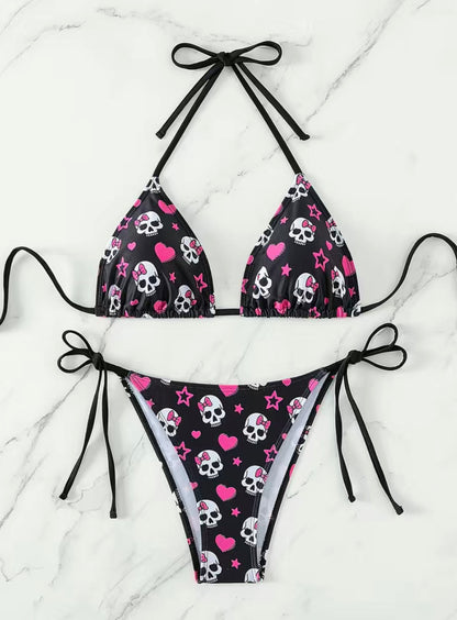 Skull Hearts bikini set