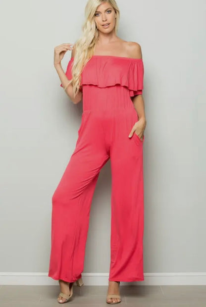 Eye Catching Coral Jumpsuit