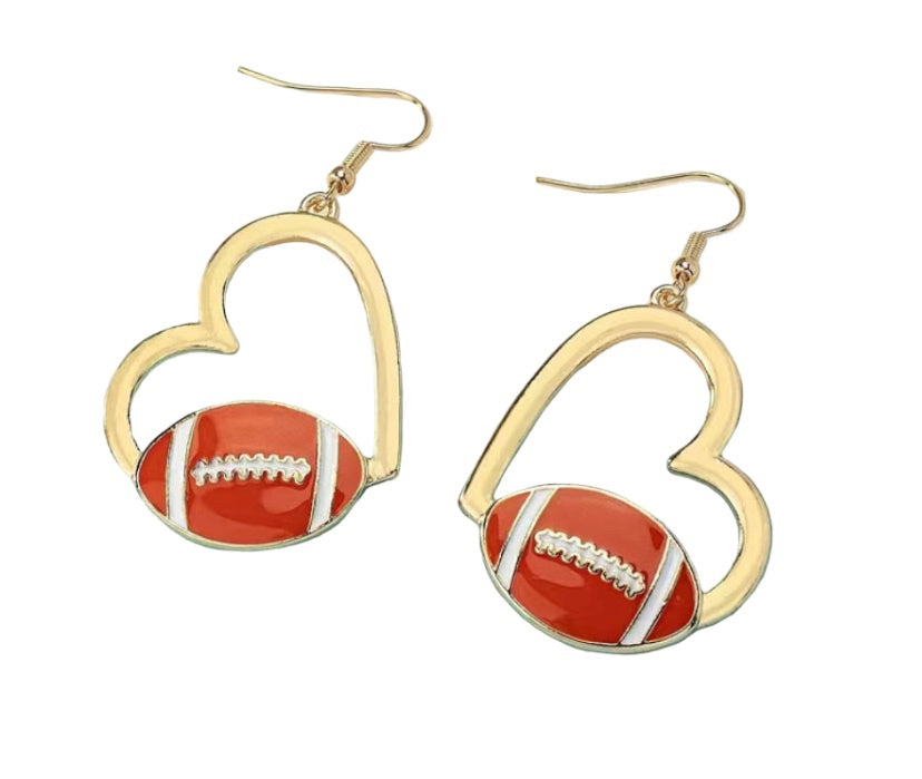 Football Heart earrings