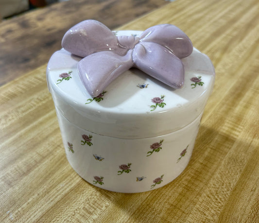 Purple Bow Ceramic Keepsake Box