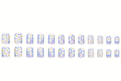 Daisy Blue Nails