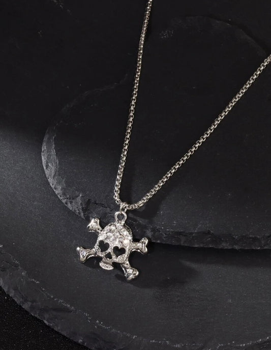 Rhinestone Crossbones Necklace