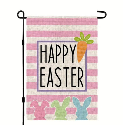 Pink Happy Easter Garden Flag