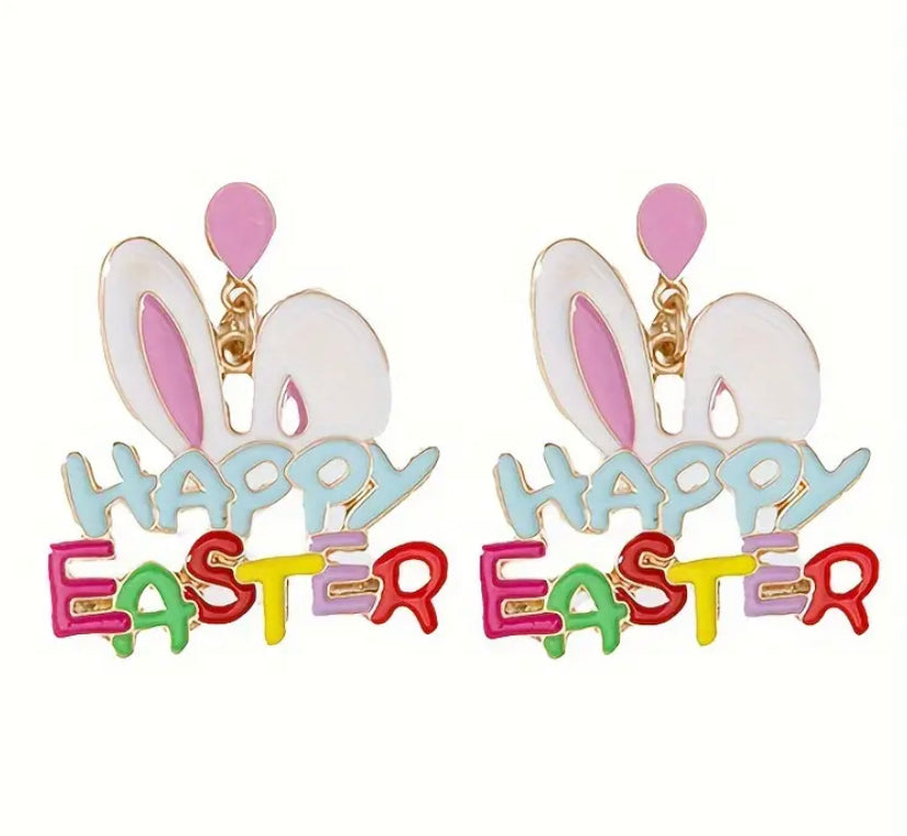 Bunny Happy Easter Earrings