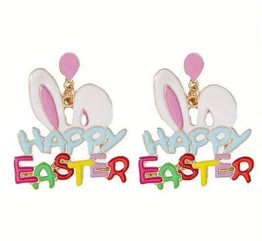 Bunny Happy Easter Earrings