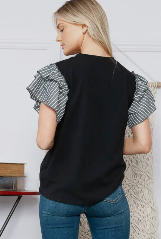 Lovely in Stripes Puff Sleeve Top