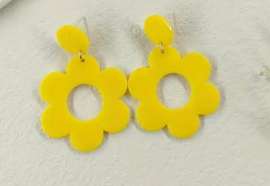 Flower Power Earrings Yellow