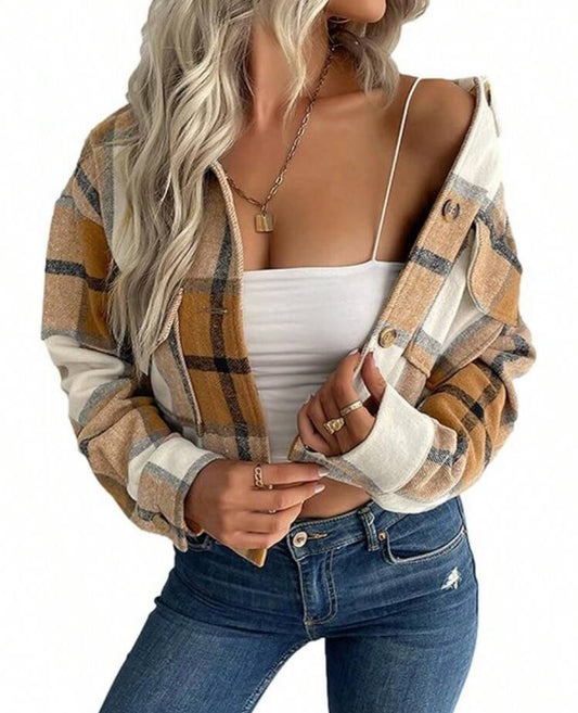 Precious Flannel Plaid Cropped Shacket