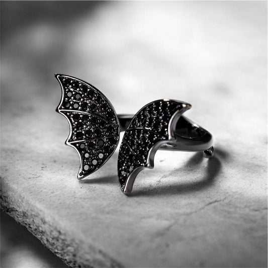 Rhinestone Bat Ring