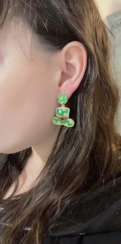 St Patrick’s Day Hat earrings