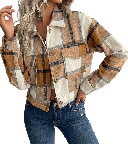 Precious Flannel Plaid Cropped Shacket