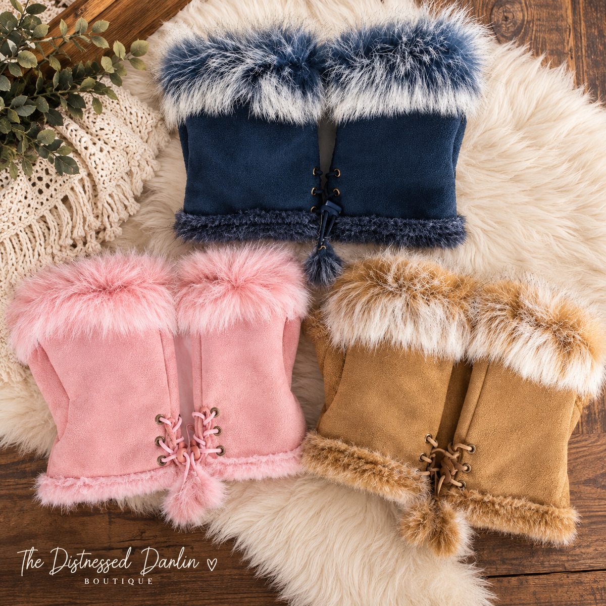 Faux fur Fingerless Gloves