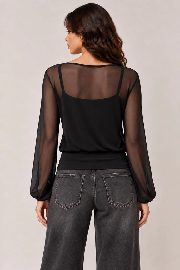 Bell Sleeve Top Wiith Cami Tank Y2K Style