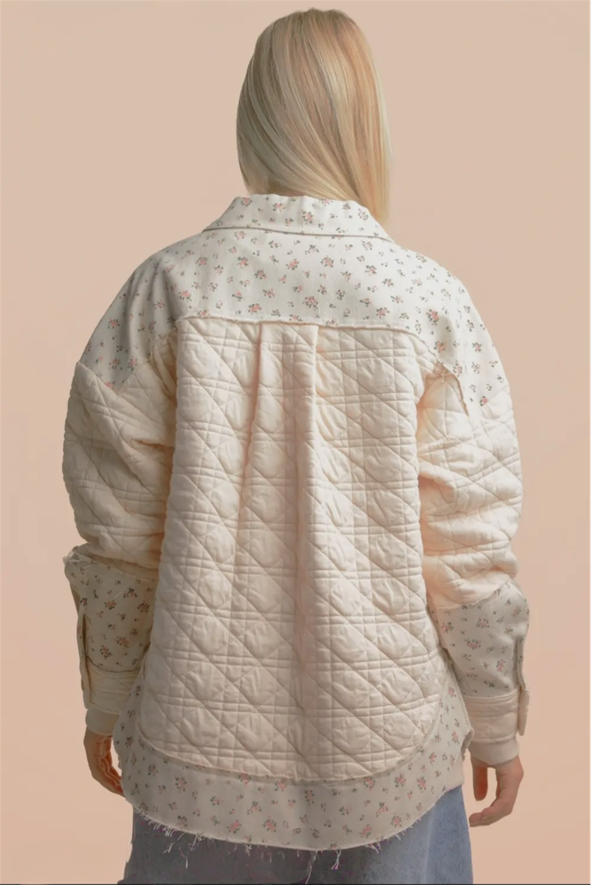 Floral Contrast Oversized Jacket