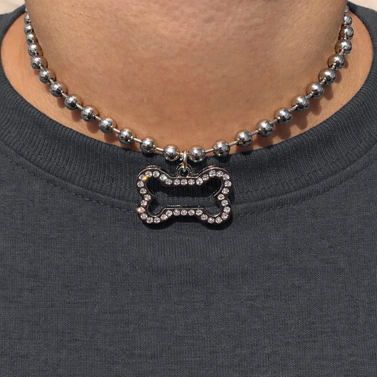 Bling Dog bone necklace