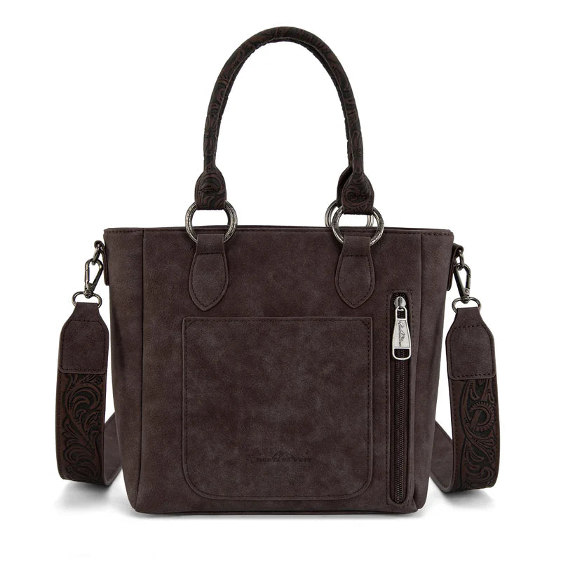 Brown Suede Montana West Cowhide Concealed Carry Tote