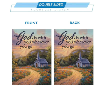 God is with you garden flag