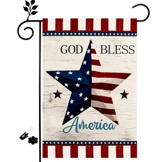 God bless America garden flag