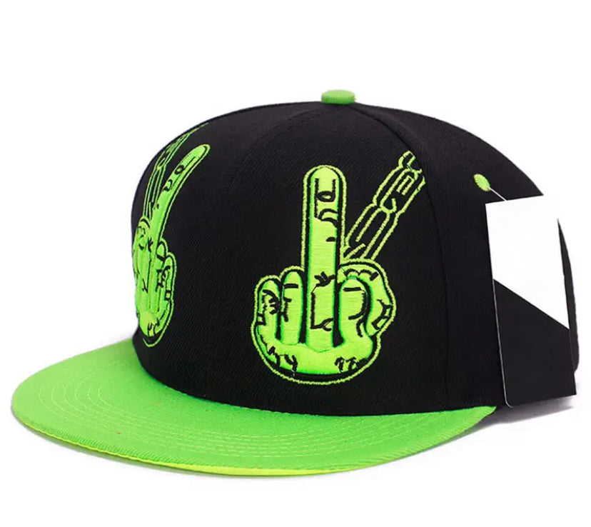 Middle finger Trucker hat: green