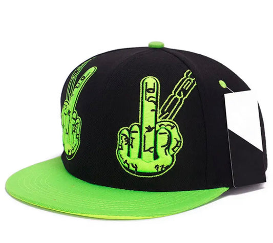 Middle finger Trucker hat: green